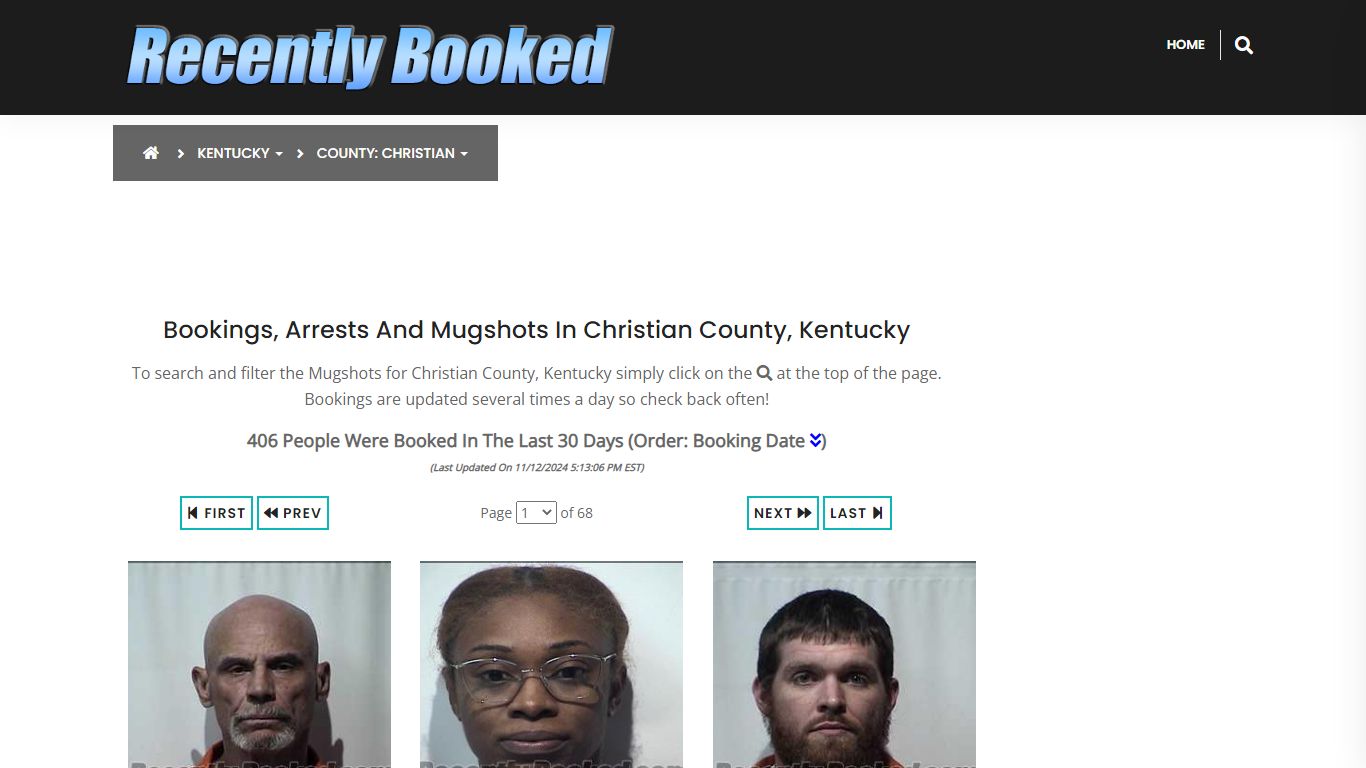 Bookings, Arrests and Mugshots in Christian County, Kentucky