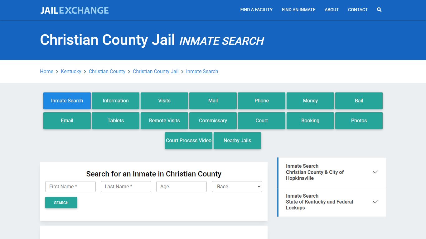 Christian County Jail, KY Inmate Search: Roster & Mugshots